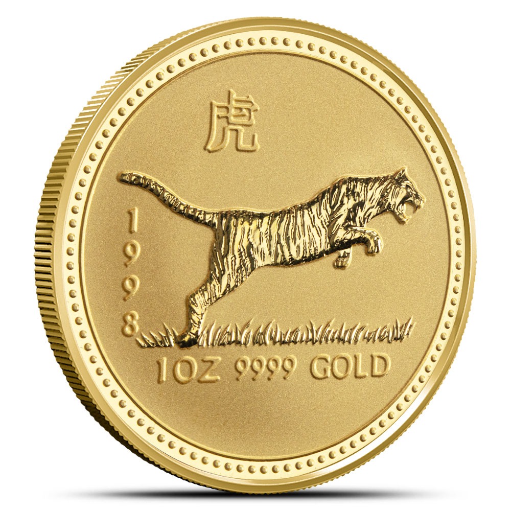 1 oz Australian Gold Lunar Tiger Coi