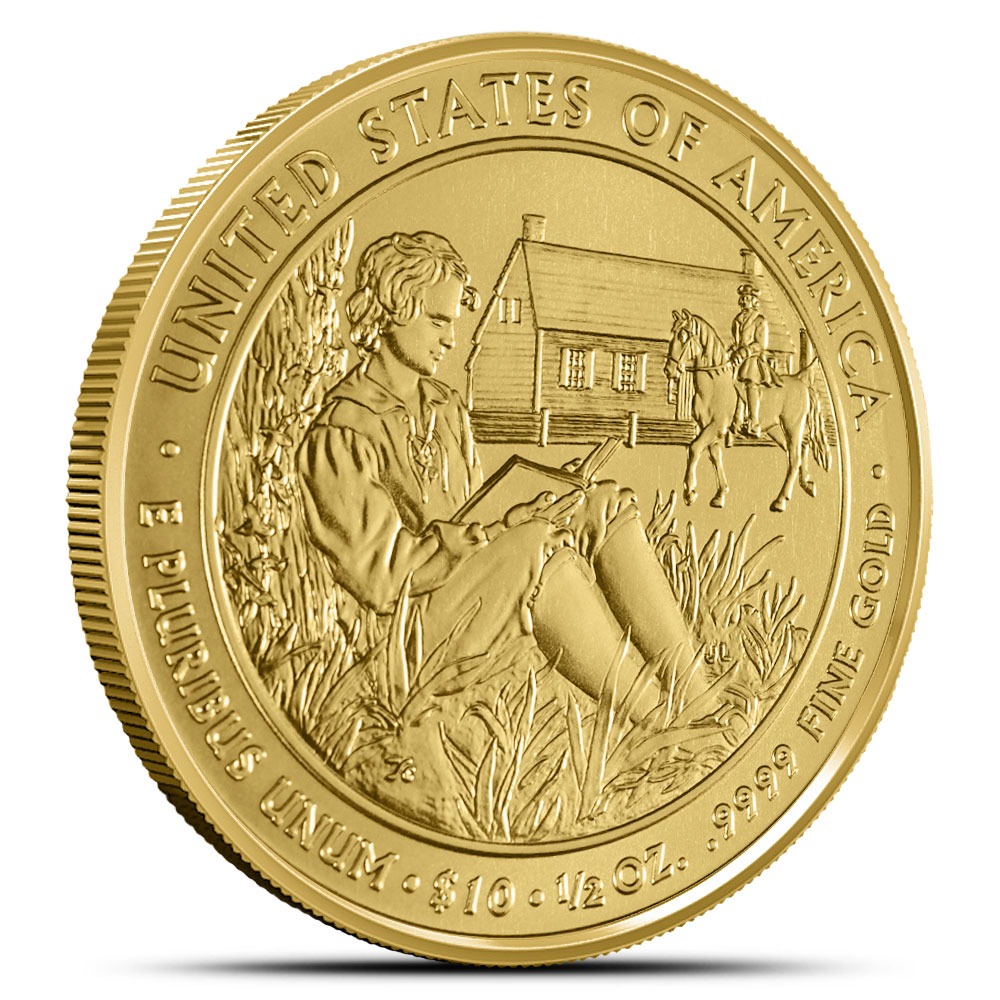 2008-W 1/2 oz US Mint First Spouse Van Buren's Liberty Gold Coin (Box + CoA) - Image 2