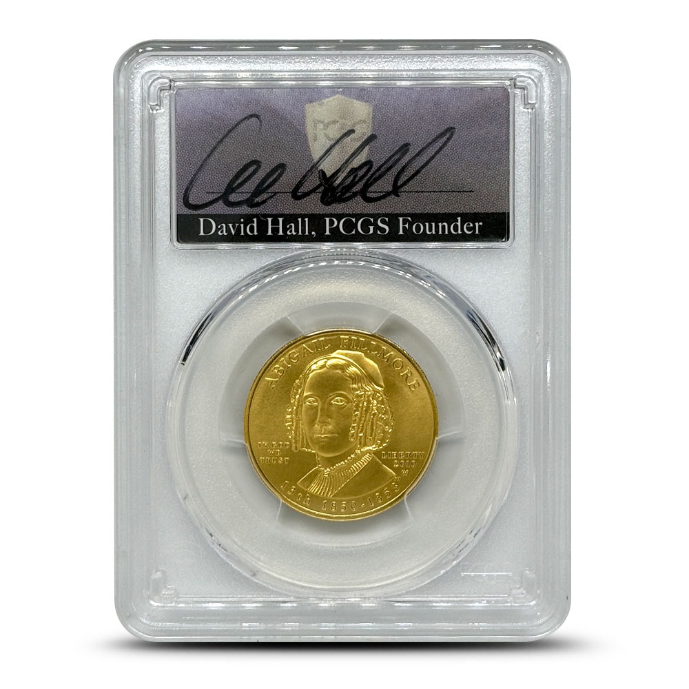 2010-W 1/2 oz US Mint First Spouse Abigail Fillmore Gold Coin PCGS MS70 (David Hall Signed Label) - Image 2