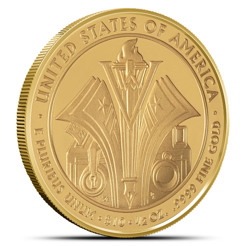 2014-W 1/2 oz Proof US Mint First Spouse Florence Harding Gold Coin (Box + CoA) - Image 2