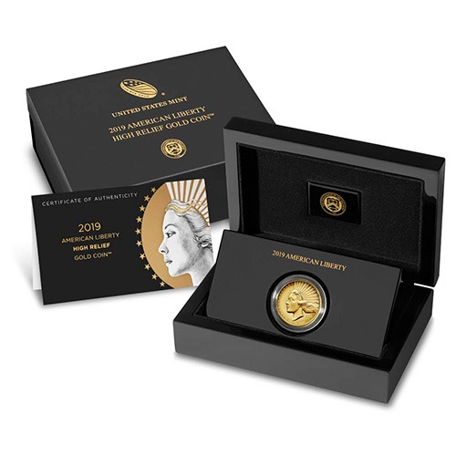 2019-W 1 oz American Liberty High Relief Gold Coin (Box + CoA) - Image 4