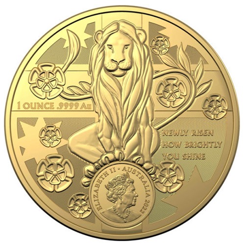 2022 1 oz Royal Australian Mint Gold New South Wales Coat of Arms Coin - Image 2