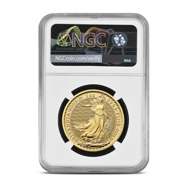 2023 1 oz British Gold Britannia Coin NGC MS70 (Last 500 Struck, Queen Elizabeth II) - Image 2