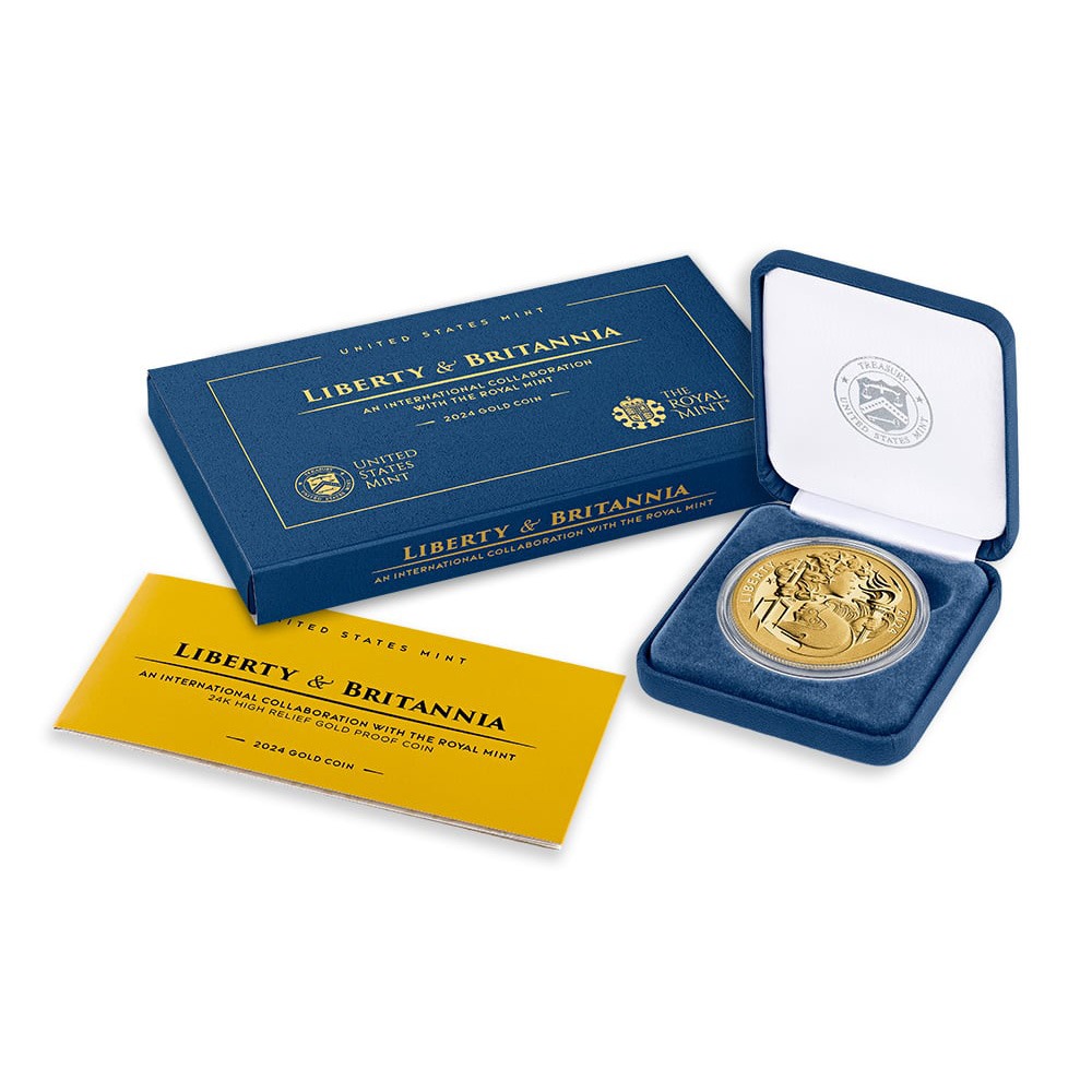 2024-W 1 oz Proof American Gold Liberty & Britannia Coin (Box + CoA) - Image 2