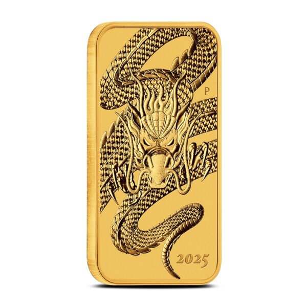 2025 1 oz Australian Rectangular Gold Dragon Coin (BU) - Image 3