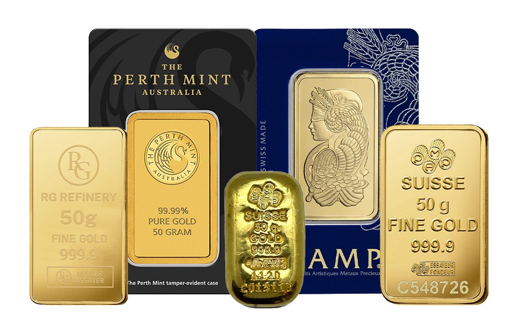 50 Gram Gold Bars Available For Sale