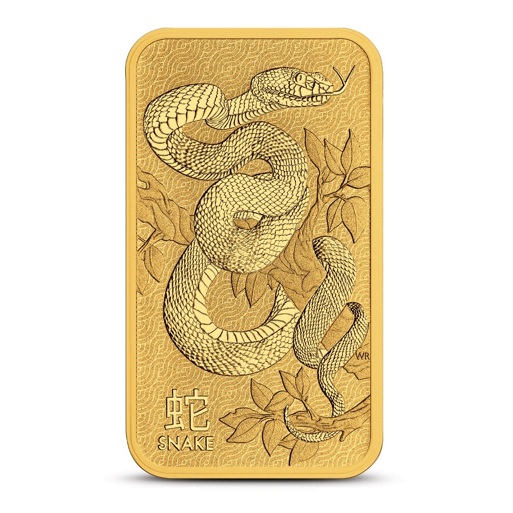 1 oz Perth Mint Lunar Year of the Snake Gold Bar (New) - Image 3