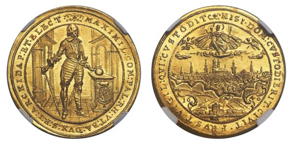 1640 Germany Gold 5 Ducat Maximilian I MS-64 NGC - Image 3
