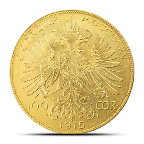 1915 100 Corona Austrian Gold Coin (AU+, Restrike) - Image 2