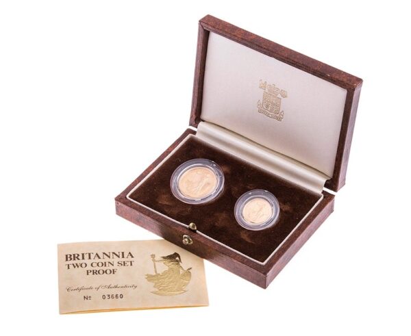 1987 Proof Gold Britannia 2 Coin Set