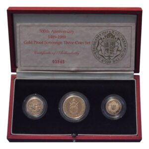 1989 Proof Gold Sovereign 3 Coin Set