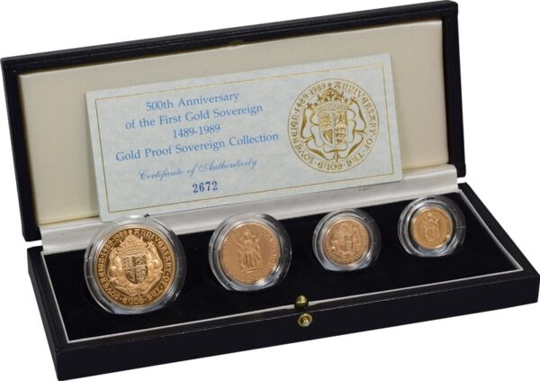 1989 Proof Gold Sovereign 4 Coin Set