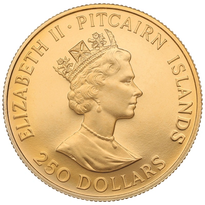 1990 Pitcairn Islands $250 Bicentenary of the First Settlement Gold Proof Coin Boxed - Image 2