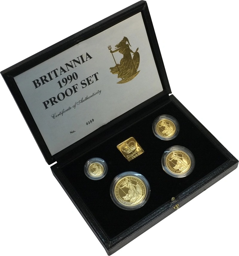 1990 Proof Gold Britannia 4 Coin Set