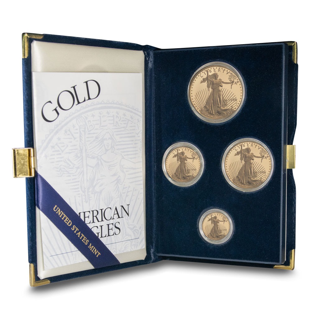 1996-W 4-Coin Proof American Gold Ea