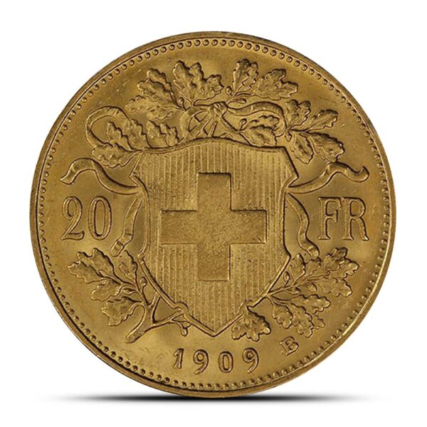 20 Francs Swiss Helvetia Gold Coin (Circulated) - Image 2