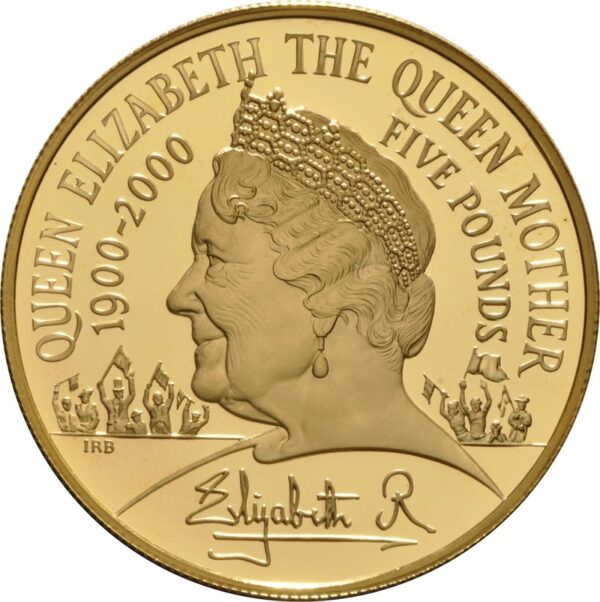 2000 Proof Gold Crown £5 Coin Queen Mother Boxed - Image 3