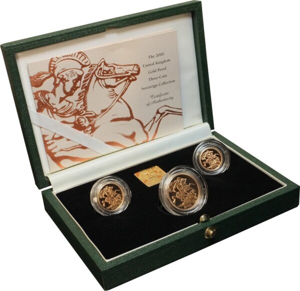 2000 Proof Gold Sovereign 3 Coin Set
