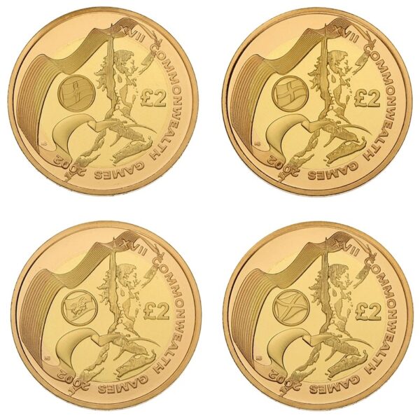 2002 Proof £2 Gold 4 Coin Set Commonwealth Games Collection Boxed - Image 2