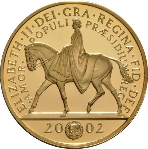 2002 Proof Gold Crown £5 Coin Golden Jubilee Boxed - Image 3
