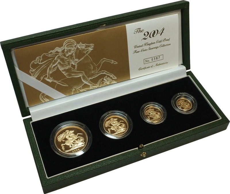 2004 Proof Gold Sovereign 4 Coin Set