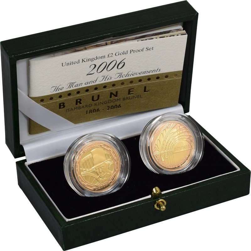 Proof £2 Gold Coin Double Set Brunel