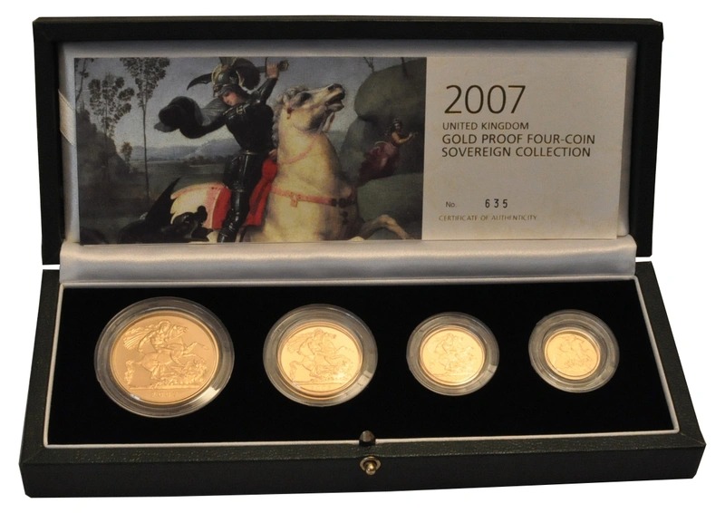 2007 Proof Gold Sovereign 4 Coin Set