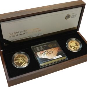 2008 Proof £2 Gold 2 Coin Set Centen