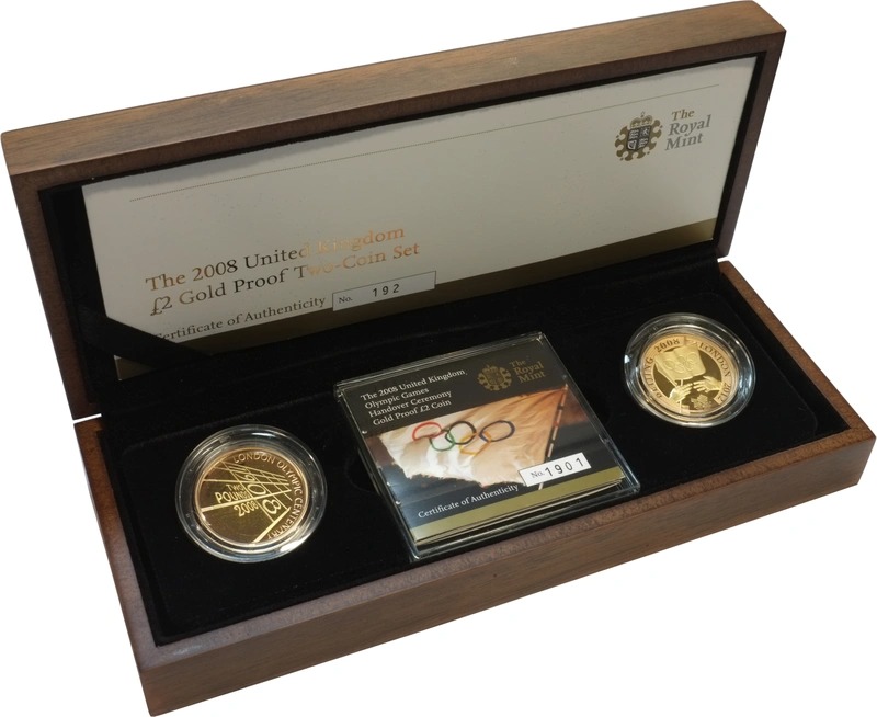 2008 Proof £2 Gold 2 Coin Set Centen