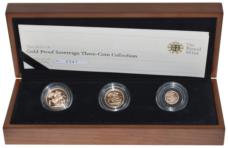 2011 Proof Gold Sovereign 3 Coin Set