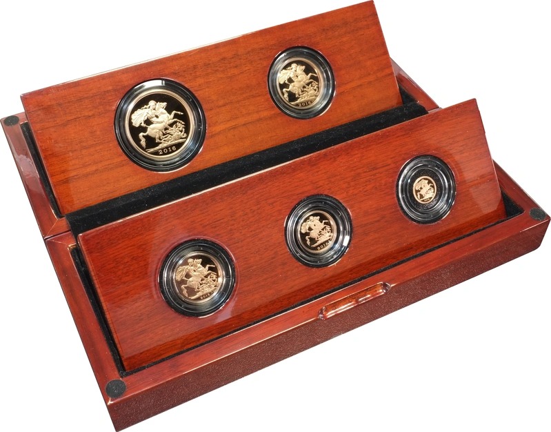 2016 Proof Gold Sovereign 5 Coin Set
