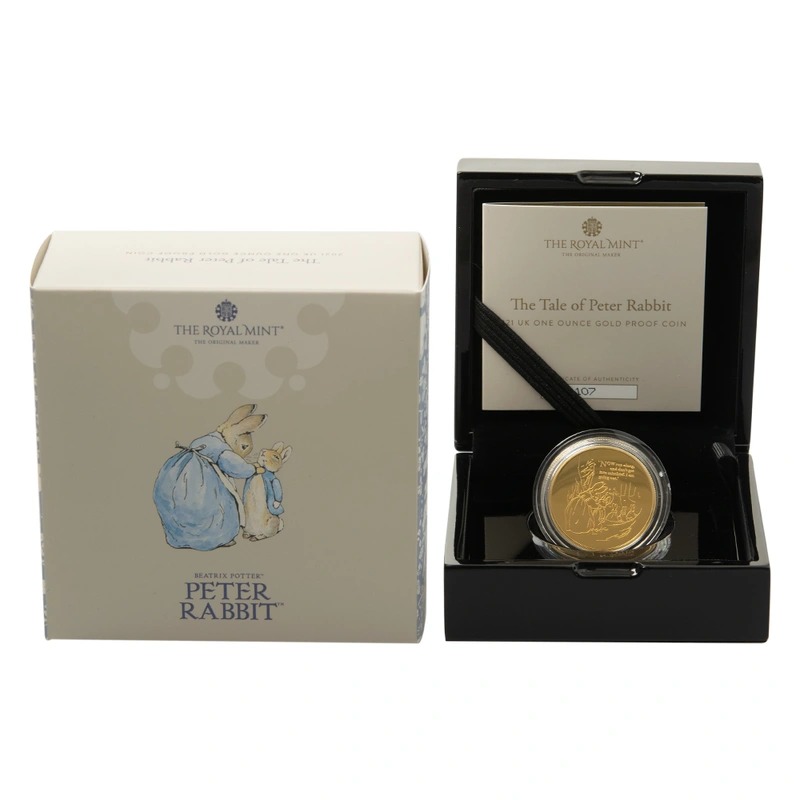 2021 Proof Peter Rabbit 1 oz Gold Coin Boxed - Image 3