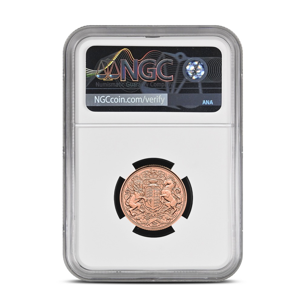 2022 British Gold Memorial Sovereign NGC MS69 DPL (First 500 Struck, King Charles Obverse) - Image 2