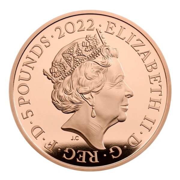 2022 Proof £5 Gold Crown Coin 100th Anniversary of the Discovery of Tutankhamun’s Tomb Boxed - Image 2
