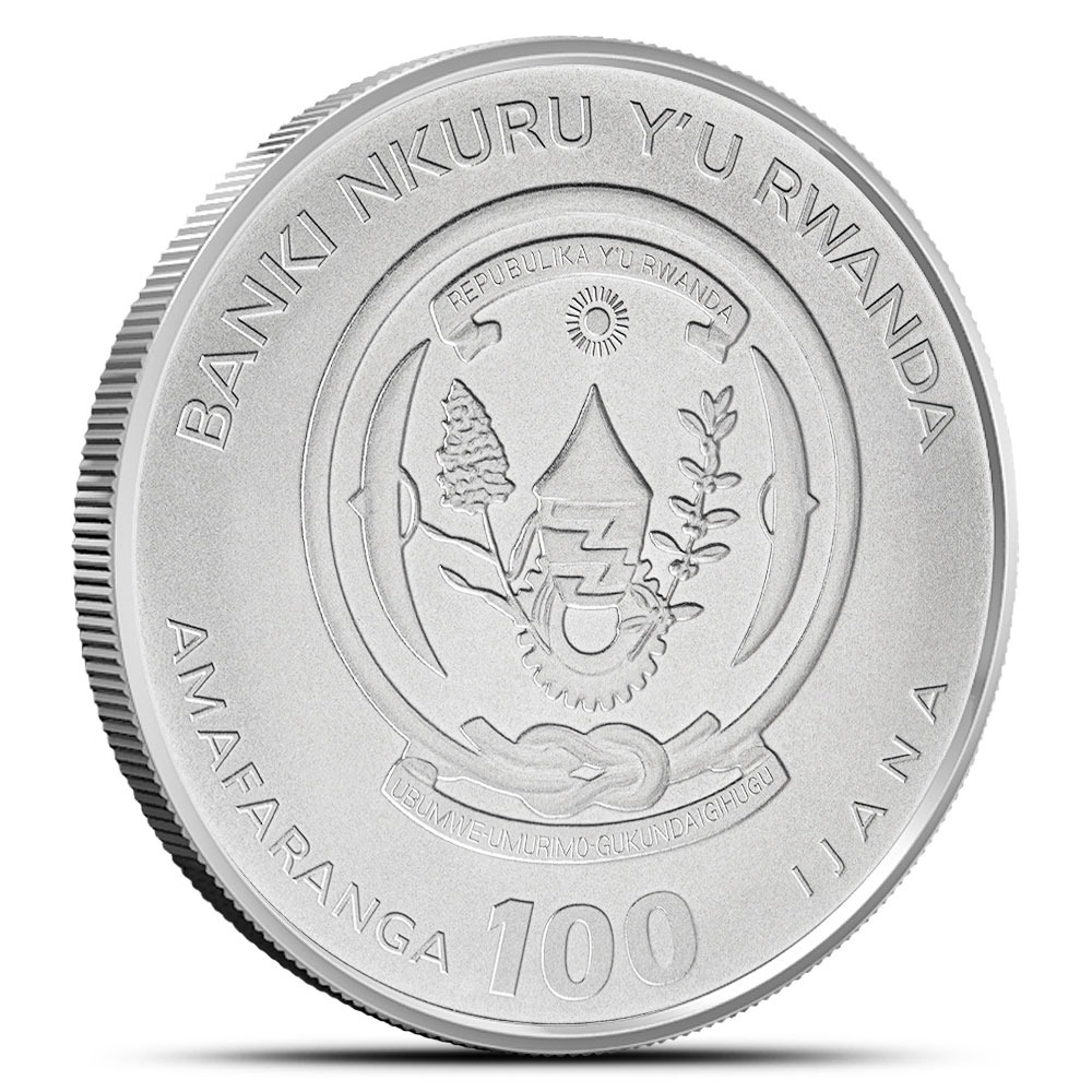 2023 1 oz Rwandan Mountain Gorilla Platinum Coin (BU) - Image 2