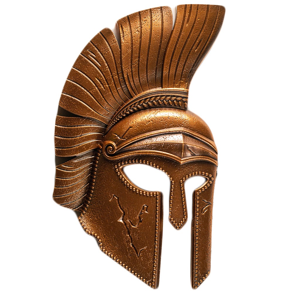 2023 10 oz Antique Solomon Islands Silver Trojan Helmet Shaped Coin (Box + CoA) - Image 5