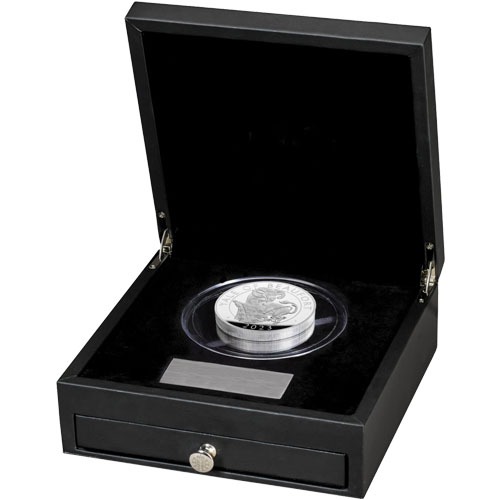 2023 10 oz Proof British Silver Tudor Beasts Yale of Beaufort Coin (Box + CoA) - Image 2
