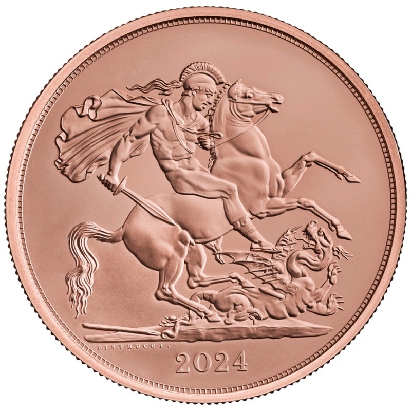 2024 Gold £5 Coin Quintuple Sovereign Brilliant Uncirculated Boxed - Image 3