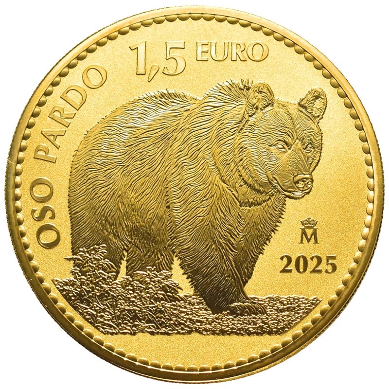 2025 1 oz Spanish Brown Bear Gold Coin - Image 2
