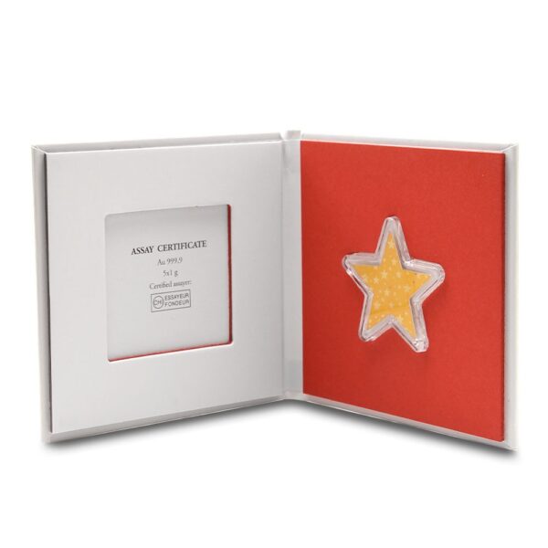 5 Gram Valcambi Matte Gold Star CombiBar (5x1g w/ Assay) - Image 3