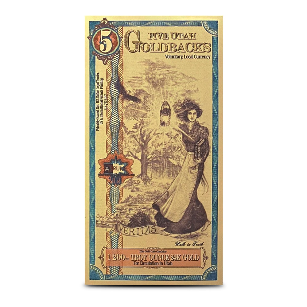 5 Piece Utah Goldback Gold Note Set (New) - Image 3