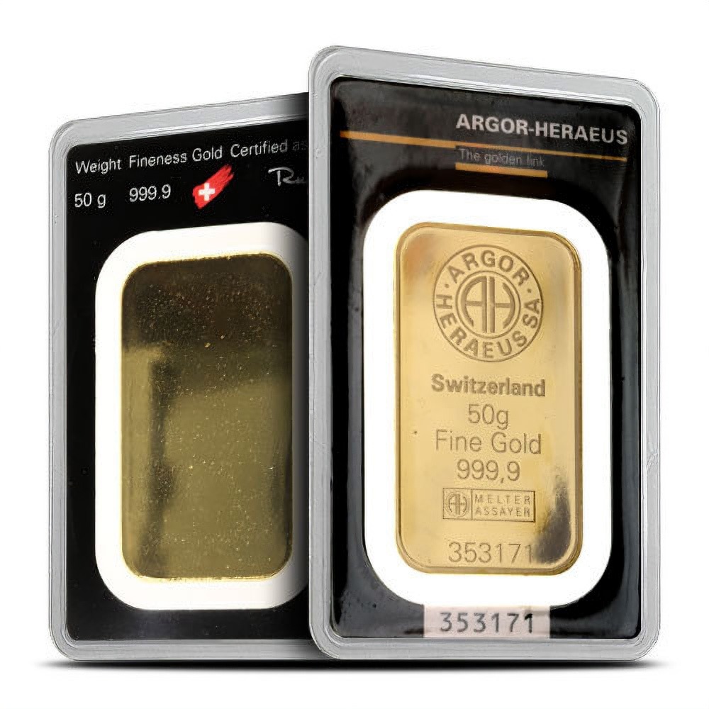 Buy 50 Gram Argor Heraeus Gold Bar