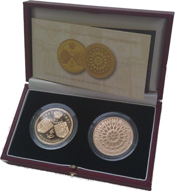 Gold Five Pound Proof Crown set Diam