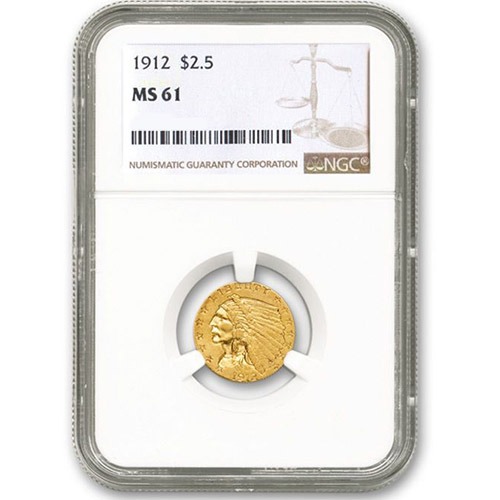 Buy Pre-33 $2.50 Indian Gold Quarter Eagle Coin (MS61, PCGS or NGC) - Image 3