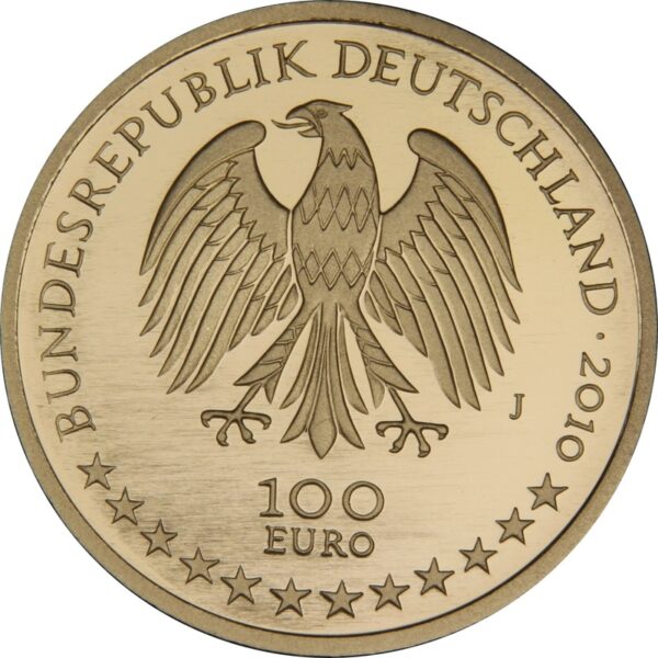 2010 Proof German 100 Euro Gold Coin UNESCO Welterbe Wurzburger Residenz und Hofgarten Boxed - Image 2