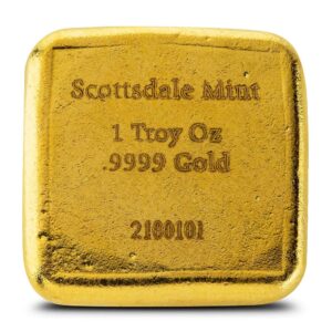 1 oz Scottsdale Mint Cast Gold Bar (New)