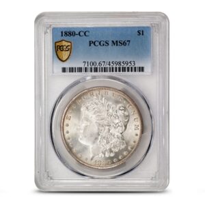1880-CC Morgan Silver Dollar Coin PCGS MS67