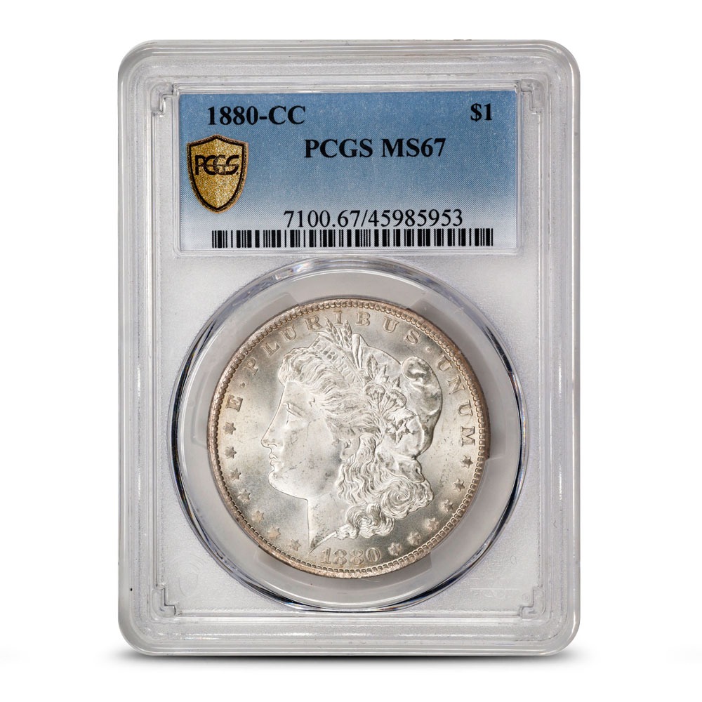 1880-CC Morgan Silver Dollar Coin PCGS MS67